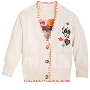 Disney Cream COCO Cardigan with Colorful Embroidery